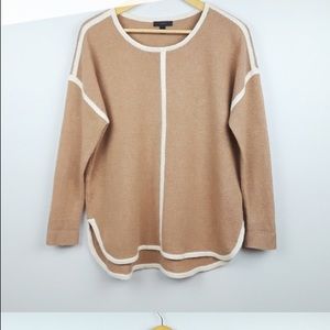 J. Crew Tan and Cream Sweater